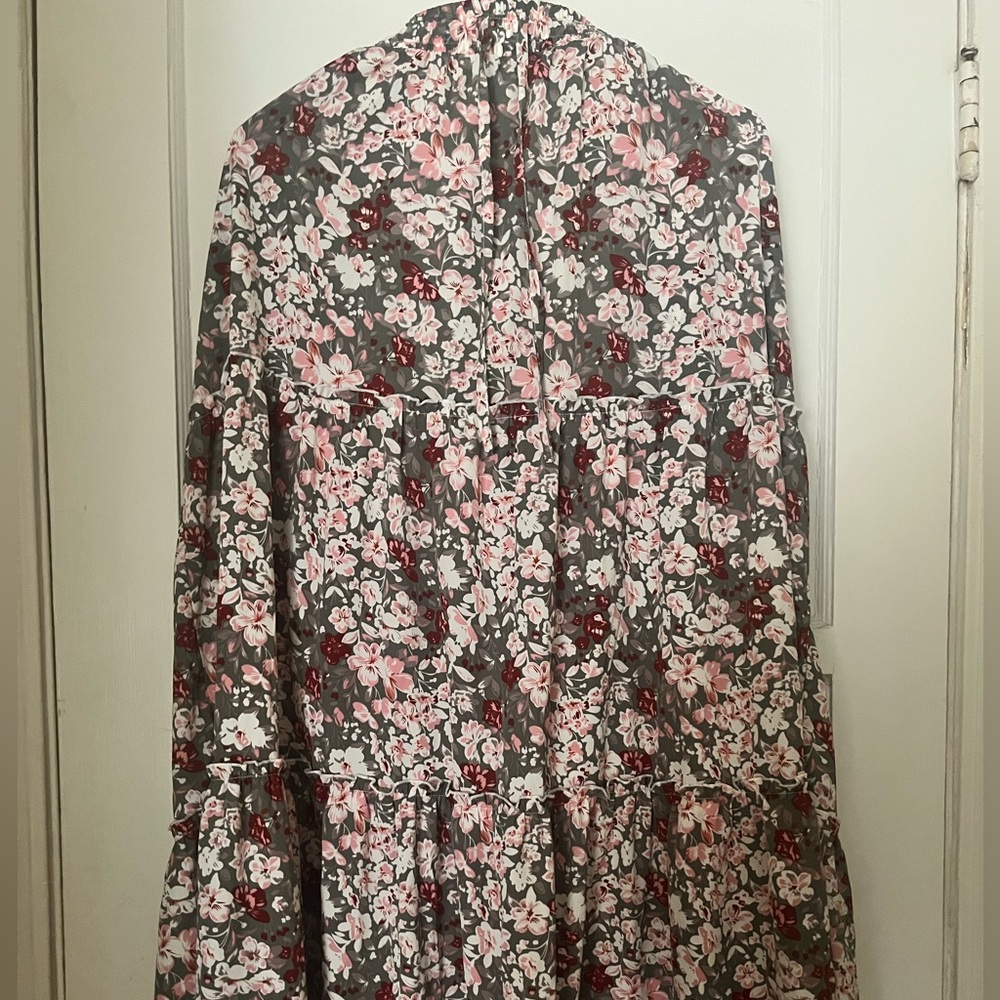 Floral Gray and Pink Women's Skirt